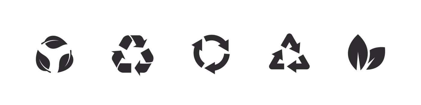 Recycle icons set. Concept of recycling icons. Packaging and recycling. Vector illustration