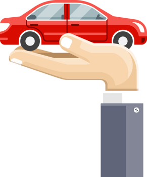 business hand with car png
