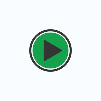 Play button icon in trendy flat style isolated on grey background. Play symbol for your web site design, logo, app, UI. Vector illustration