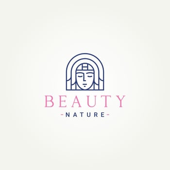 minimalist natural beauty line art icon logo template vector illustration design. simple modern salon, skin care, cosmetic, health industry logo concept