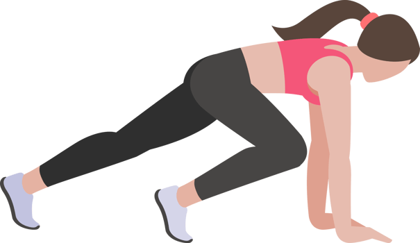 woman exercises flat color png