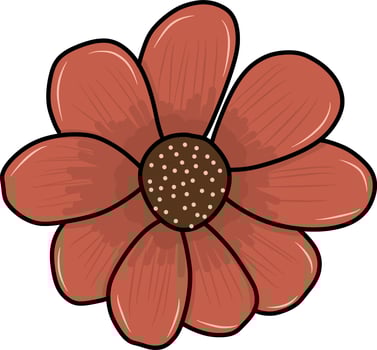 Blooming flower cartoon illustration vector