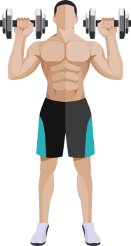 weight exercises people flat color png