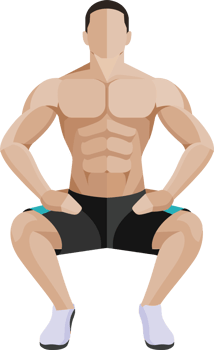 weight exercises people flat color png