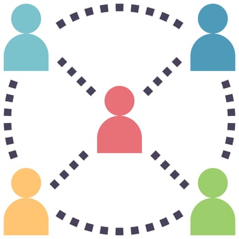 networking flat style icon vector