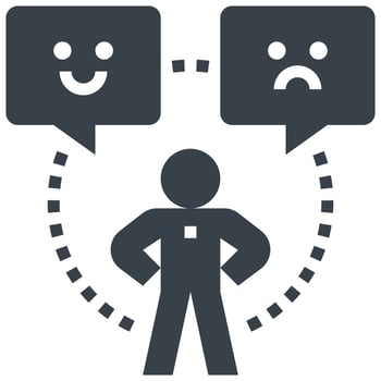 feedback glyph style icon vector