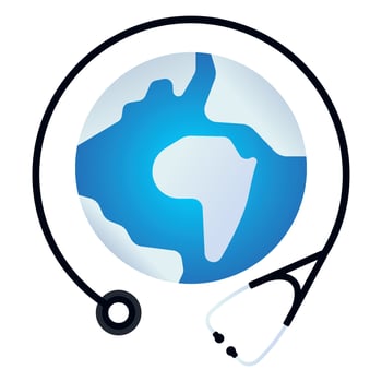 World Health Day Stethoscope Around World Gradient vector