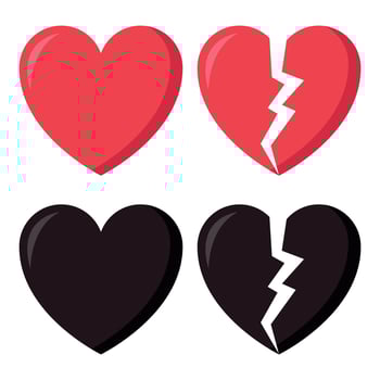 Heart And Broken Heart vector