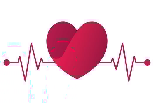 Heart With Ecg Heartbeat Running Through vector