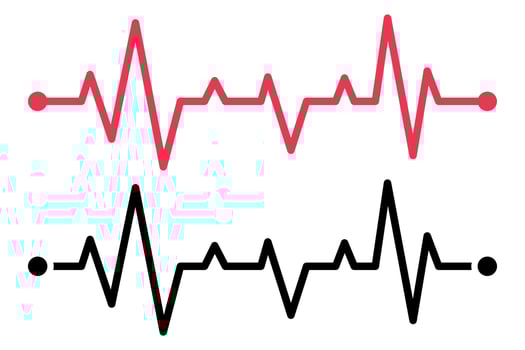 Two Ecg Lines In Red And Glyph vector