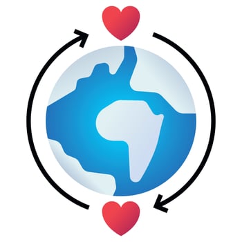 World Health Day Heart Cycle Around World vector