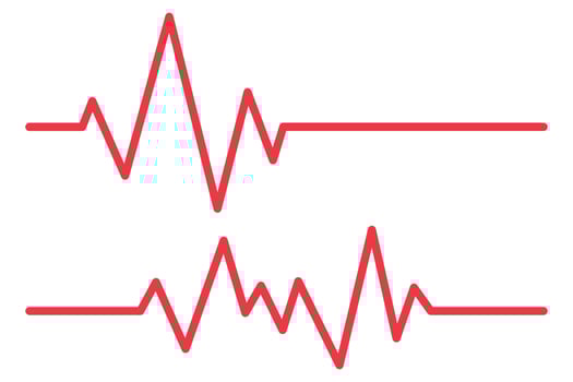 Two Ecg Line Heartbeats Set vector