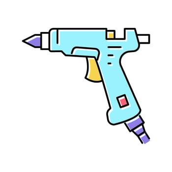 glue pistol jewellery color icon vector illustration