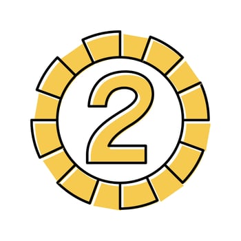 two number color icon vector illustration