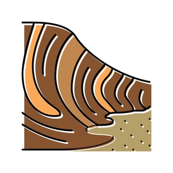 rock formation wave color icon vector illustration
