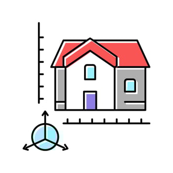 house construction modeling color icon vector illustration