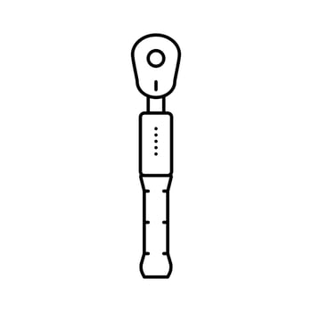 torque wrench tool line icon vector illustration
