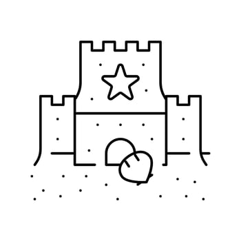 sand castle summer line icon vector illustration
