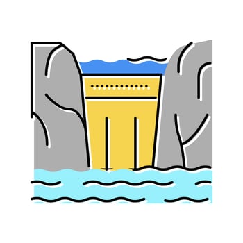 dam water color icon vector illustration