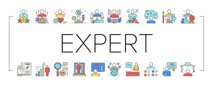 Expert Human Skills Collection Icons Set Vector