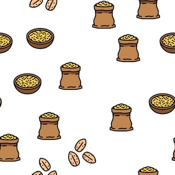 barley cereal grain harvest vector seamless pattern