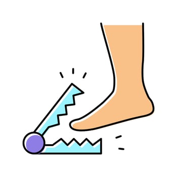 severe pain when walking color icon vector illustration