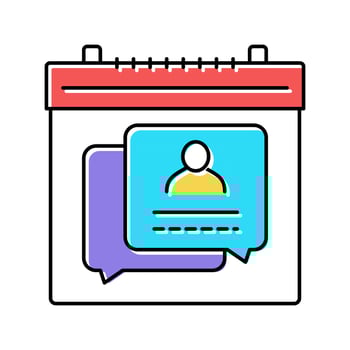 schedule consultation adoption color icon vector illustration