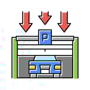 gate closing parking color icon vector illustration