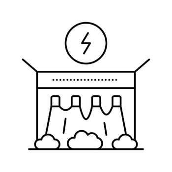 electrical dam line icon vector black illustration