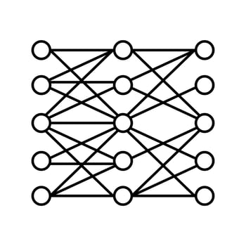multilayer neural network line icon vector illustration