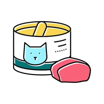 canned food for cat color icon vector illustration