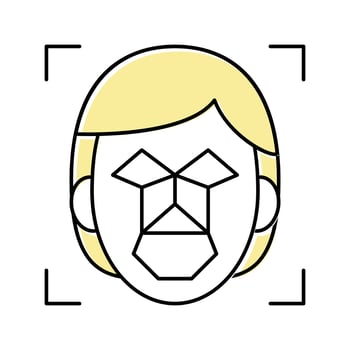 face recognition points and structure color icon vector illustration