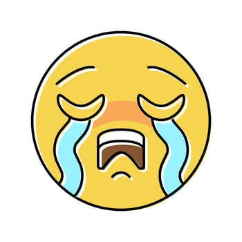 cry emoji color icon vector illustration