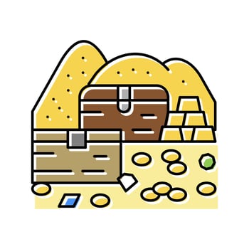 treasury chest color icon vector illustration