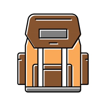hiking backpack for hunting color icon vector illustration