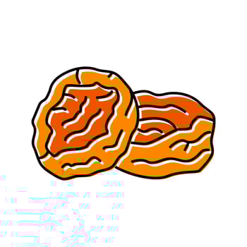 apricot dried fruit color icon vector illustration