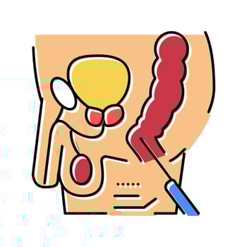 prostate cancer test male health check color icon vector illustration