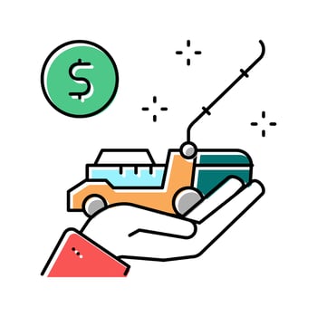 buy lawn mower color icon vector illustration