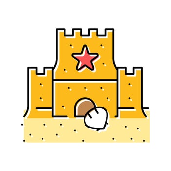 sand castle summer color icon vector illustration