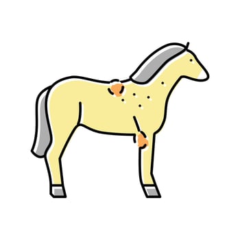 brucellosis horse color icon vector illustration