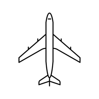 plane air transport line icon vector illustration