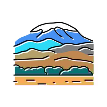 mount kilimanjaro color icon vector illustration