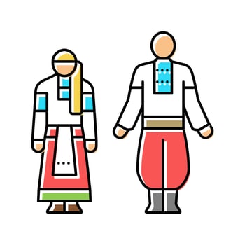 ukrainian national clothes color icon vector illustration