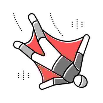 wingsuit fly extremal man color icon vector illustration