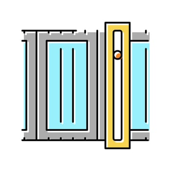 glass manufacturing factory equipment color icon vector illustra