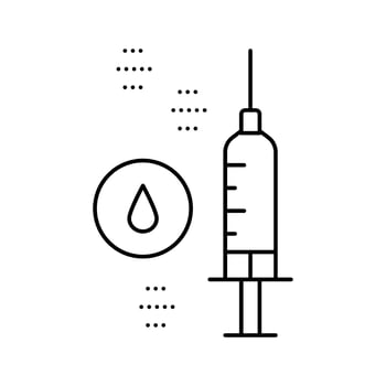 injection anesthesia line icon vector illustration