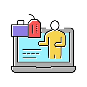 blogging reputation management color icon vector illustration