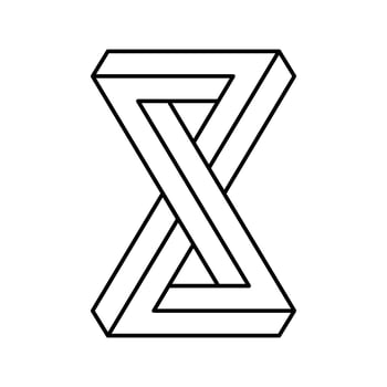 object impossible geometric shape line icon vector illustration