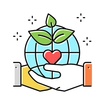 people save nature color icon vector illustration