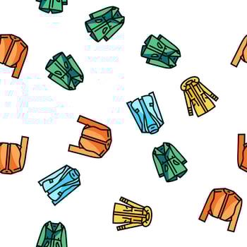 outerwear female clothes girl vector seamless pattern